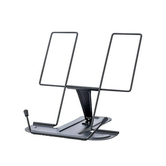 Metal Book Stand for Desk, Adjustable Reading Rest Book Holder, Portable Cookbook Documents Holder, Sturdy Typing Stand for Recipes Textbooks Tablet Music Books, Desktop Stationery Gifts