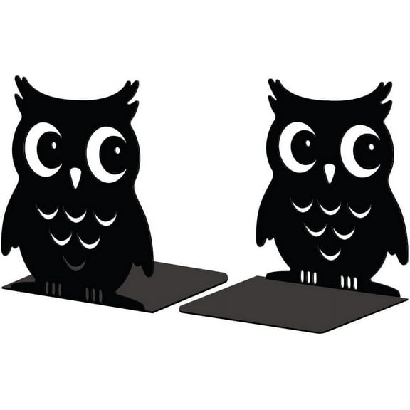 Metal Bookends for DIY Shelves Modern Decorative Heavy Duty Study Book Support Stoppers for DIY Office Desk Shelf Room 5.3"x4.3"x5.9" Cast Iron Simple Tall Bookends 1 Pair (Owl)