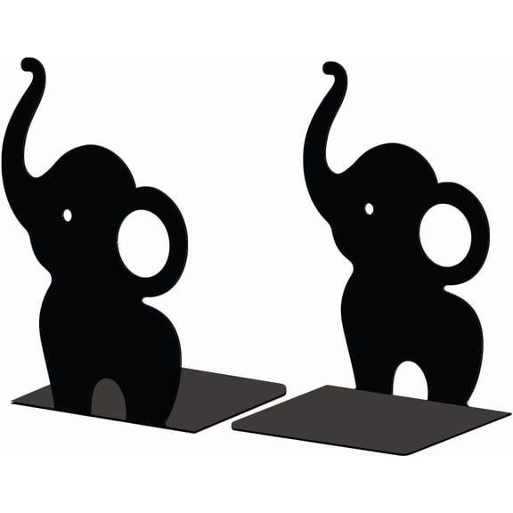 Metal Bookends for Shelves Modern Decorative Heavy Duty Study Book Support Stoppers for Office Desk Shelf Room 4.7x3.5x7.9 Cast Iron Simple Tall Bookends 1 Pair (Cute Elephant) DIYDIY
