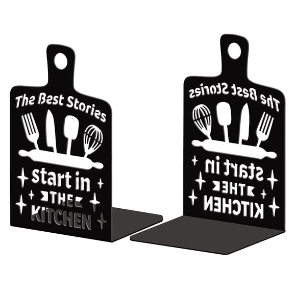 Metal Bookends for Shelves Modern Decorative Heavy Duty Study Book Support Stoppers for Office Desk Shelf Room 5.3"x4.3"x7.9" Cast Iron Simple Tall Bookends 1 Pair (Cutting Board) DIY