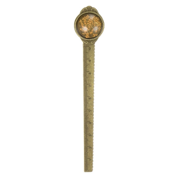 Metal Bookmark Ruler 10cm Metric ,Vintage Bookmark Orange
