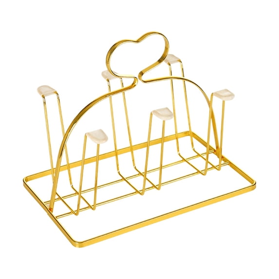 Metal Bottle Drying Rack, Mug Draining Organizer, Drinking Glass Drainer Stand, Glass Water Cup Rack for Dining Kitchen Tumbler Coffee Mugs Style B