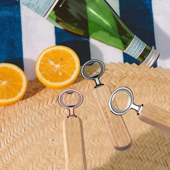 Metal Bottle Opener Kit, Blank Stainless Steel Flat Bottle Inserts Kit Threaded Beer Hardware DIY Bottle Opener Hardware for Wood Turning (Black)