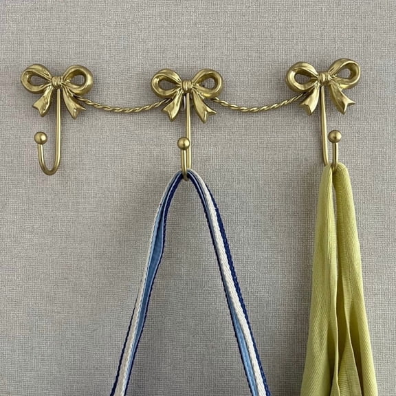 Metal Bow Hook, Simple and Modern Iron Art, Golden Hanging Clothes, Key Decoration, Hanging Hook, Room, Living Room, Bathroom