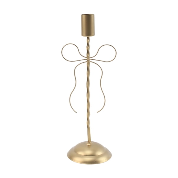 Metal Bow Shape Candle Holder, Gold Iron Candle Stand for Christmas Table Centerpiece, Home Decoration, Elegant Holiday Décor Gift