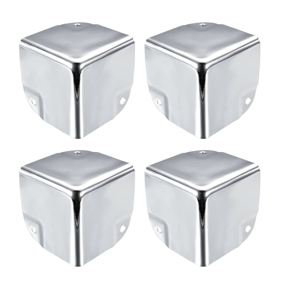 Unique Bargains Metal Box Corner Protectors Box Edge Guard Protector 50 x 50 x 50mm Silver Tone 4Pcs