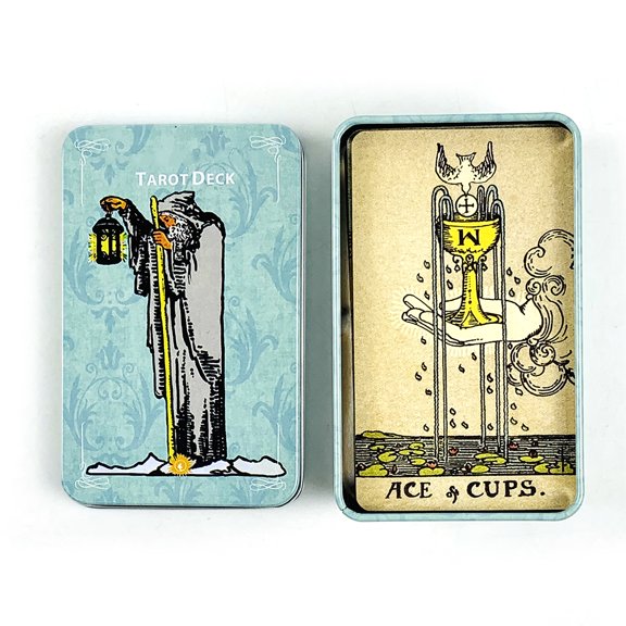 Metal Box Gilded Edition Tarot Cards Deck With Paper Guidebook, Easy-to-Read Guide, Great For Beginners, Meditation & Party Game