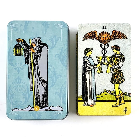 Metal Box Gilded Tarot Cards Deck Fate Divination Family Party Board Games ,Classic Design For Beginners & Pros