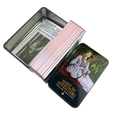 Metal Box Pink Gilded Edition Tarot Of Oppositions Cards Divination Deck With Paper Guidebook English Classical Board Games