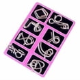 thumbnail image 1 of Metal Brain Teaser Puzzle Set – 8 Piece Chinese Rings Disentanglement Game Iron Ring Logic Challenge for Adults Teens Desk Puzzle Stress Relief, 1 of 6