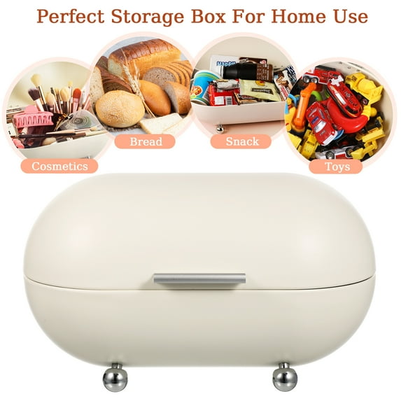 BESTOYARD Bread Cake Bin Container Storage Box White Iron Preservation 1Pcs Household Sundries Container