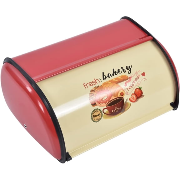 Metal Bread Box, Multi Functions Saving Space Bread Holder Anti for Kitchen Countertop for Bakery(red)