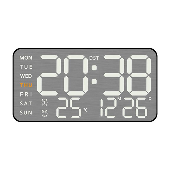 Metal Brushed Wall Clock Electronic Clock Led Electronic Alarm Clock