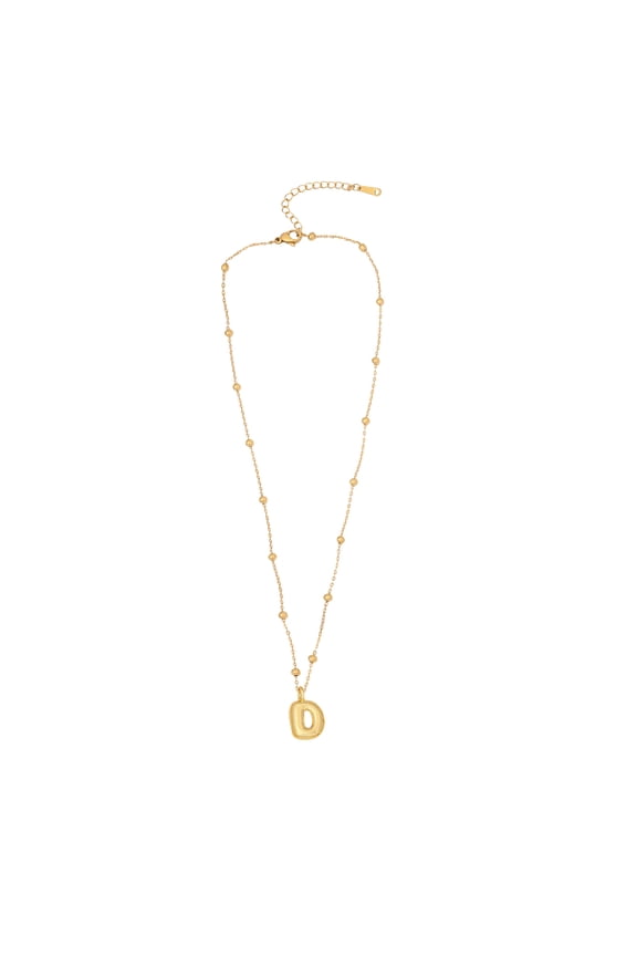 Metal Bubble Letter Necklace Adjustable Chain Classic Design Skin Friendly For Daily Wear