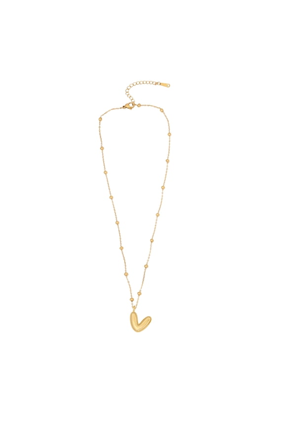 Metal Bubble Letter Necklace Adjustable Chain Classic Design Skin Friendly For Daily Wear