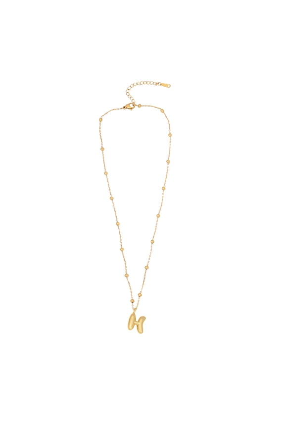 Metal Bubble Letter Necklace Adjustable Chain Classic Design Skin Friendly For Daily Wear