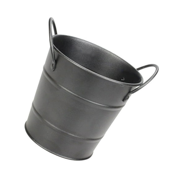 Metal Bucket Tinplate Tin Pails Small Candy Dessert Pails Bucket with Handle for Wedding Party Favors Small Plants- Black