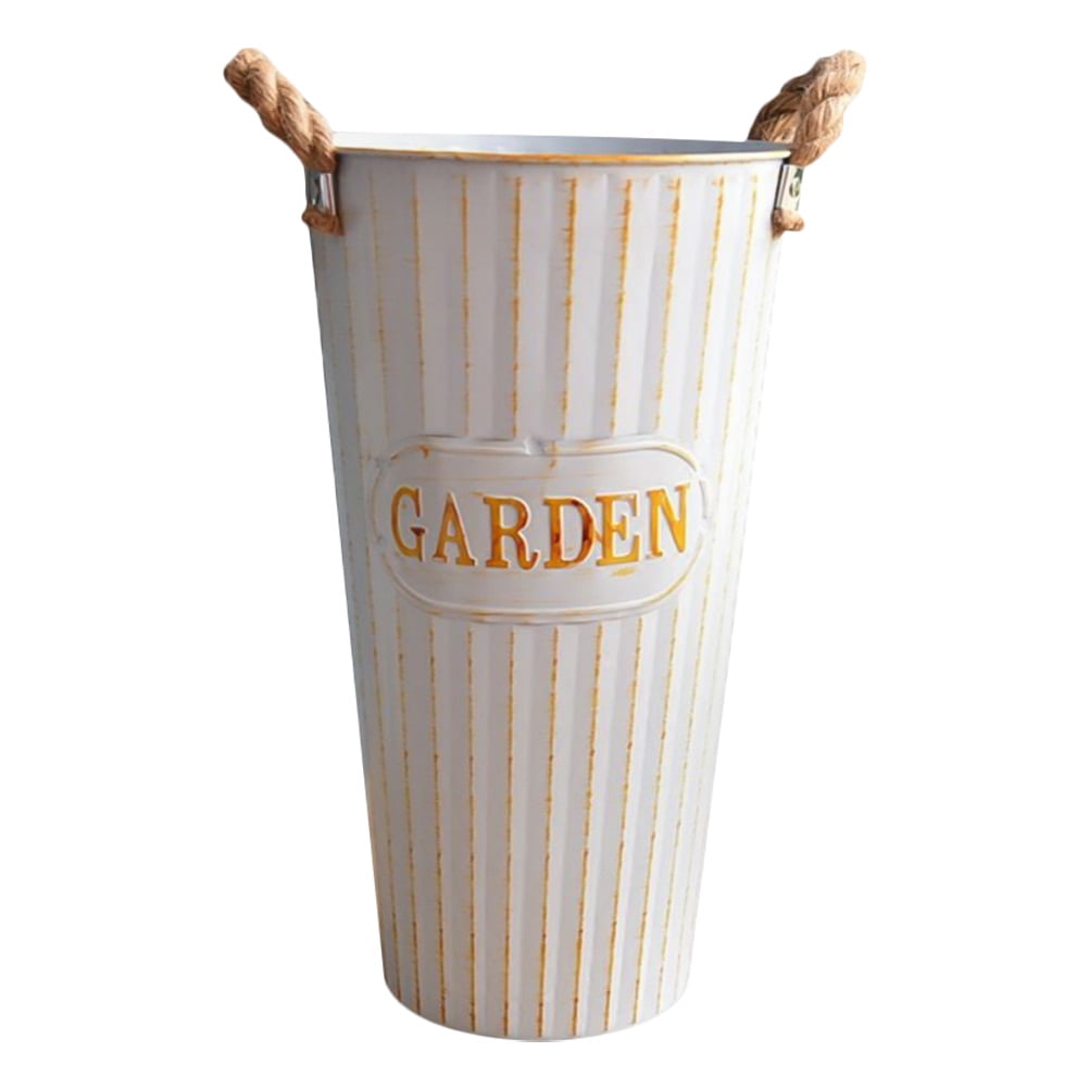 Metal Bucket Retro Flower Bucket Floral Arrangement Container Iron Vase