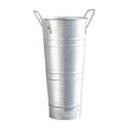 thumbnail image 1 of Metal Bucket Vase, 9 Inch Farmhouse French Flower Buckets Pots with Handles, Rustic Decorative Vase for Home Wedding Table Centerpiece Decor (Silver), 1 of 6