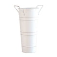 thumbnail image 1 of Metal Bucket Vase, 9 Inch Farmhouse French Flower Buckets Pots with Handles, Rustic Decorative Vase for Home Wedding Table Centerpiece Decor (White), 1 of 6