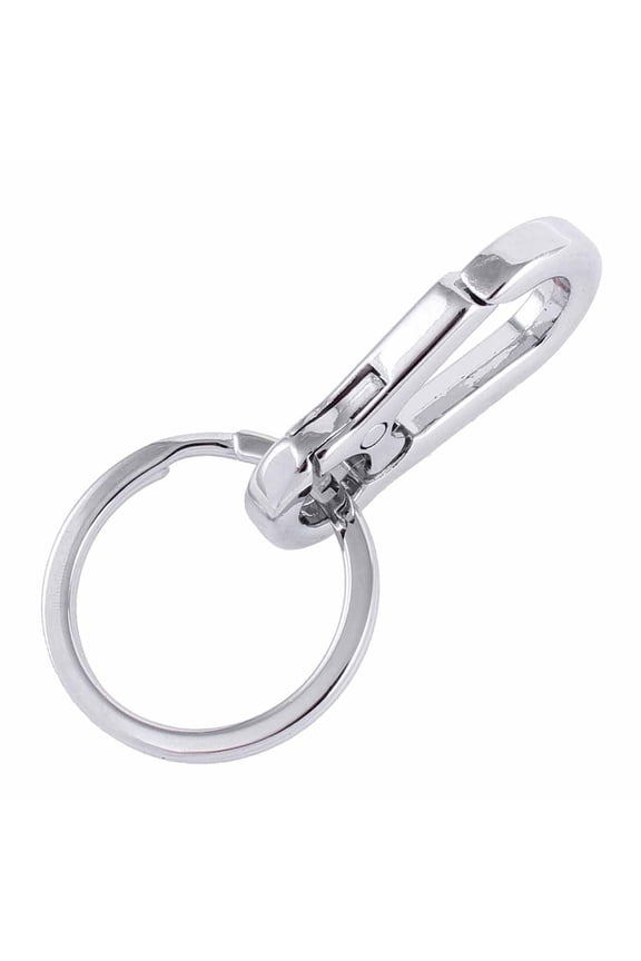 Metal Buckle  Portable Clip Fastener Key Chain Ring Silver Tone Keychain