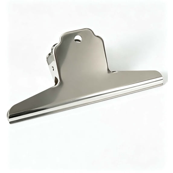 Metal Bulldog Clip, Polished Silver Tone Large Paper Holding Clip with Hanging Hole, Heavy Duty Document Fastener for Office Desk Wall Document Paper Organizing Supplies(XL)