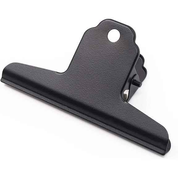 Metal Bulldog Clips Black, 10 Pcs 4 Inch Large Binder Paper Clips for Office Files, Food Bags
