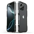 thumbnail image 1 of Metal Bumper Case for iPhone 16 Pro, Aluminum Alloy Metal Frame Bumper Slim Cool No Back Design Not Affect Signal Fast Heat Dissipation For iPhone 16 Pro,Black, 1 of 6
