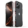 thumbnail image 1 of Metal Bumper Case for iPhone 16 Pro, Aluminum Alloy Metal Frame Bumper Slim Cool No Back Design Not Affect Signal Fast Heat Dissipation For iPhone 16 Pro,Red, 1 of 6