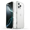 thumbnail image 1 of Metal Bumper Case for iPhone 16 Pro Max, Aluminum Alloy Metal Frame Bumper Slim Cool No Back Design Not Affect Signal Fast Heat Dissipation For iPhone 16 Pro Max,Silver, 1 of 6