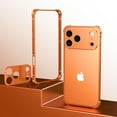 thumbnail image 1 of Metal Bumper Compatible for iPhone 17 Pro Max with Camera Lens Protection, Aluminum Shockproof Drop Protective Frame Minimalist Bumper Shell Heat Dissipation for iPhone 17 Pro Max, Orange, 1 of 7