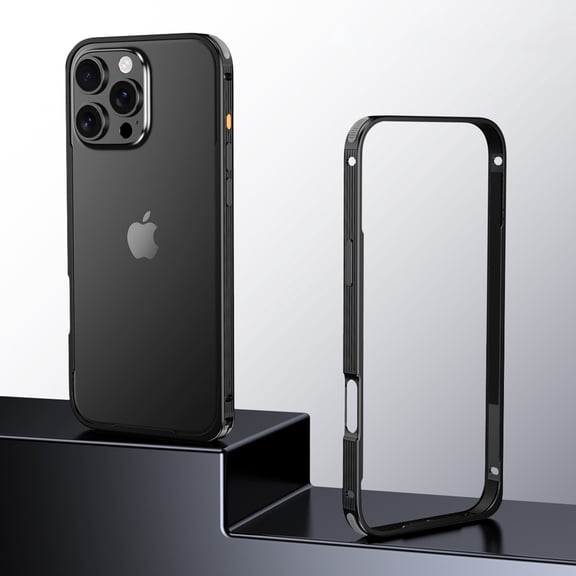 Metal Bumper Frame for iPhone 13, Luxury Ultra Slim Lightweight Shock-Absorbent Anti-Scratch Drop Protective Anti-Slip Durable Frame, for iPhone 13, Black