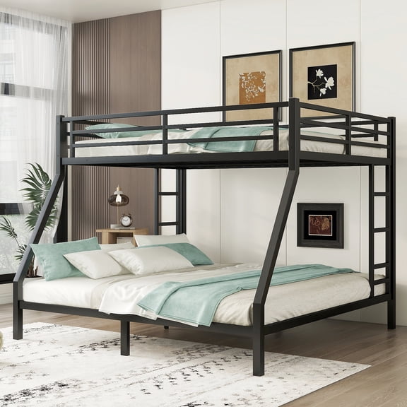 Metal Bunk Bed | Noise Free, Safety Guardrail for Upper Bed