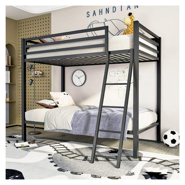 Metal Bunk Bed Over Size, Heavy Duty Bunk Beds with Safety 14" Guard