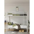 thumbnail image 1 of Metal Bunk Bed Twin Over Twin, Heavy Duty Bunk Beds with Built-in Ladder and High Guardrail, Space-Saving Twin Size Bunkbed Frame for Teens/Adults, Dorm, Bedroom, Apartment, 1 of 6