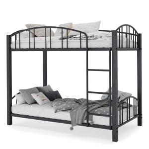 Metal Bunk Bed Twin Over Twin,Industrial Bunkbeds Heavy Duty Bed with Safety Guard Rails,Ladder and Space-Saving Design,Sturdy Steel Bed for School,Bedroom,No Box Spring Needed