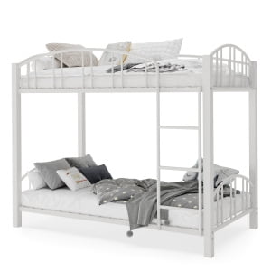 Metal Bunk Bed Twin Over Twin,Industrial Bunkbeds Heavy Duty Bed with Safety Guard Rails,Ladder and Space-Saving Design,Sturdy Steel Bed for School,Bedroom,No Box Spring Needed