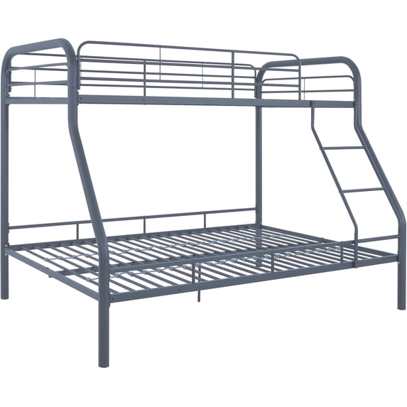 Hollywood Metal Bunk Bed, Twin over Full, Metal Bunk Bed for Kids – Gray
