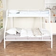 thumbnail image 1 of Hollywood Metal Bunk Bed, Twin over Full, Heavy Duty Bunk Bed – White, 1 of 16