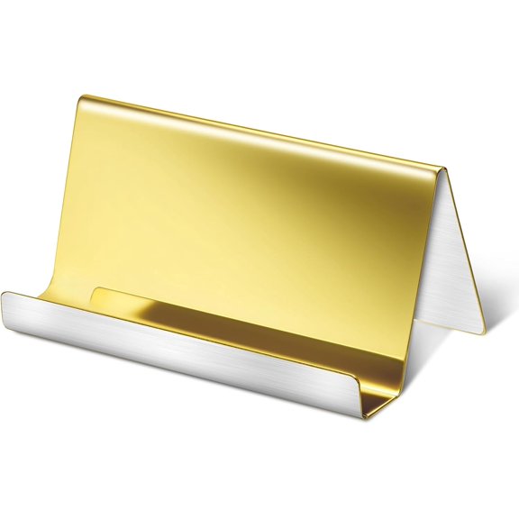 Metal Business Card Holder for Desk Gold Business Card Organizer Modern Business Card Holder Display Business Name Card Stands personalized Vertical Business Card Holder for Desk Office Name Card