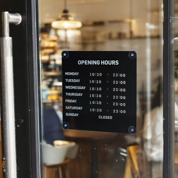 Metal Magnetic Business Hours Sign with Suction Cups