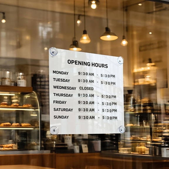 Nathome Magnetic Metal Business Hours Sign, Open Closed Display Board with Suction Cup and Adhesive Wall Mount, Reusable, 10.24 x 10.24 in