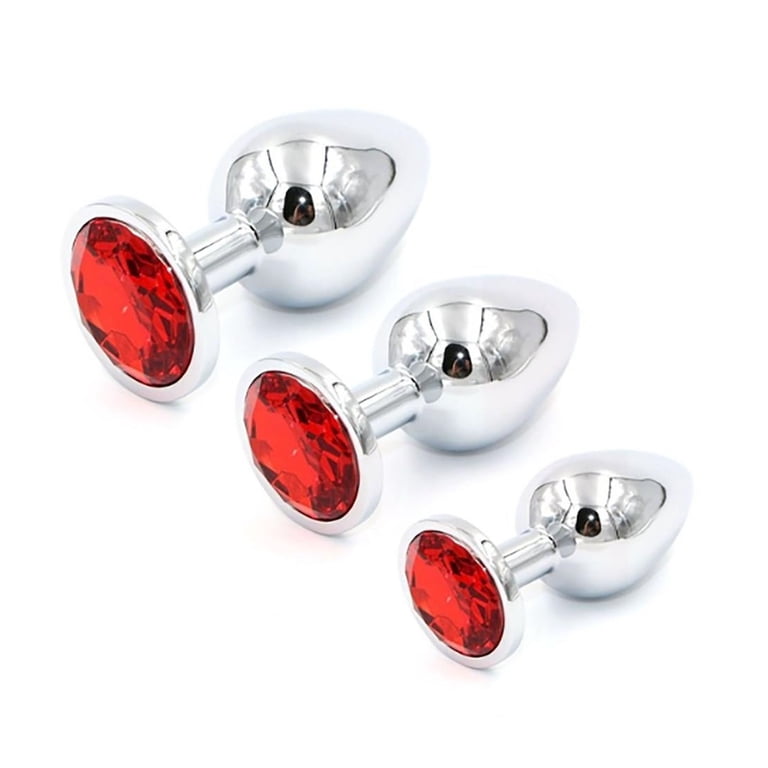 tara babcock anal plug Metal Butt Plug Anal Sex Toy Smooth Stainless Steel 3-Sizes Beginner  Trainer Red