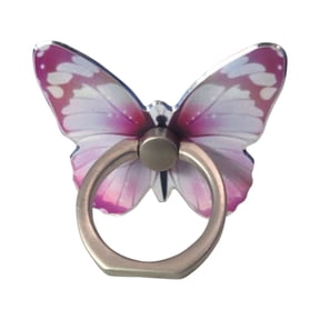 Metal Butterfly Cell Phone Ring Holder, Finger Kickstand Back Stand Hand Grip Compatible with Smartphone, Tablet, E-Reader