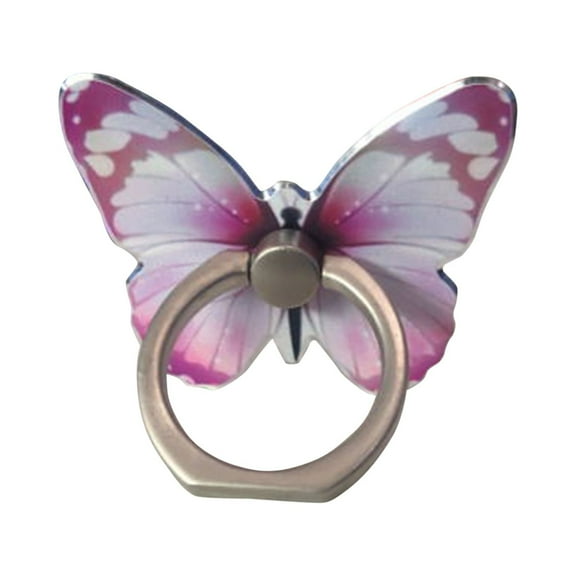 Metal Butterfly Cell Phone Ring Holder, Finger Kickstand Back Stand Hand Grip Compatible with Smartphone, Tablet, E-Reader