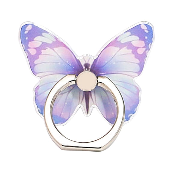 Metal Butterfly Cell Phone Ring Holder, Finger Kickstand Back Stand Hand Grip Compatible with Smartphone, Tablet, E-Reader