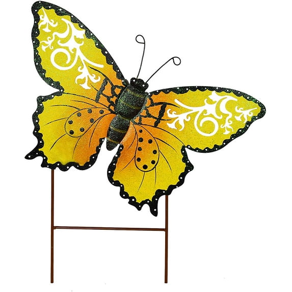 Metal Butterfly Garden Stake Decorative Butterfly Yard Stake, Cute Insect Decor Metal Yard Art Decor Outdoor Garden Decoration