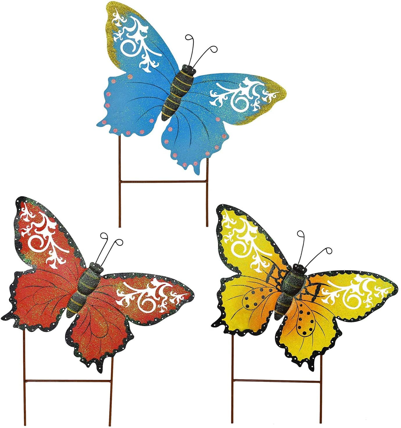 Metal Butterfly Garden Stakes Spring Decorative Yard Signs&nbsp;