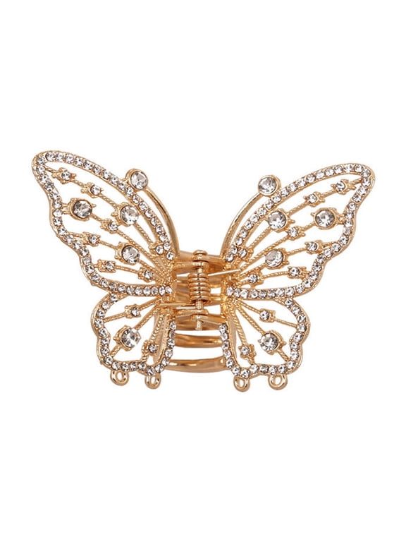 Metal Butterfly Hair Clip With Secure Grip Detail For Half Updos Buns Elegant Hair Styling Barrettes Headdress