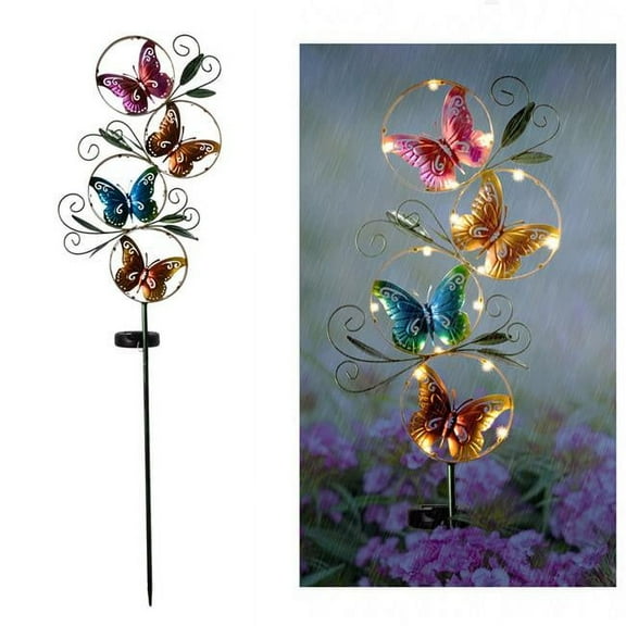Metal Butterfly Solar Light Garden Stake